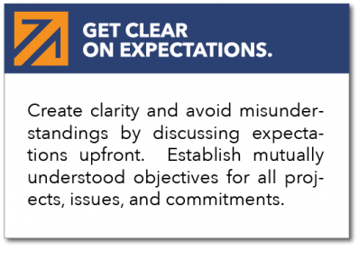 get clear on expectations